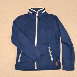Nautica Fleece Windbreaker Jacket Mens SMALL Hidden Hoodie Casual Activewear